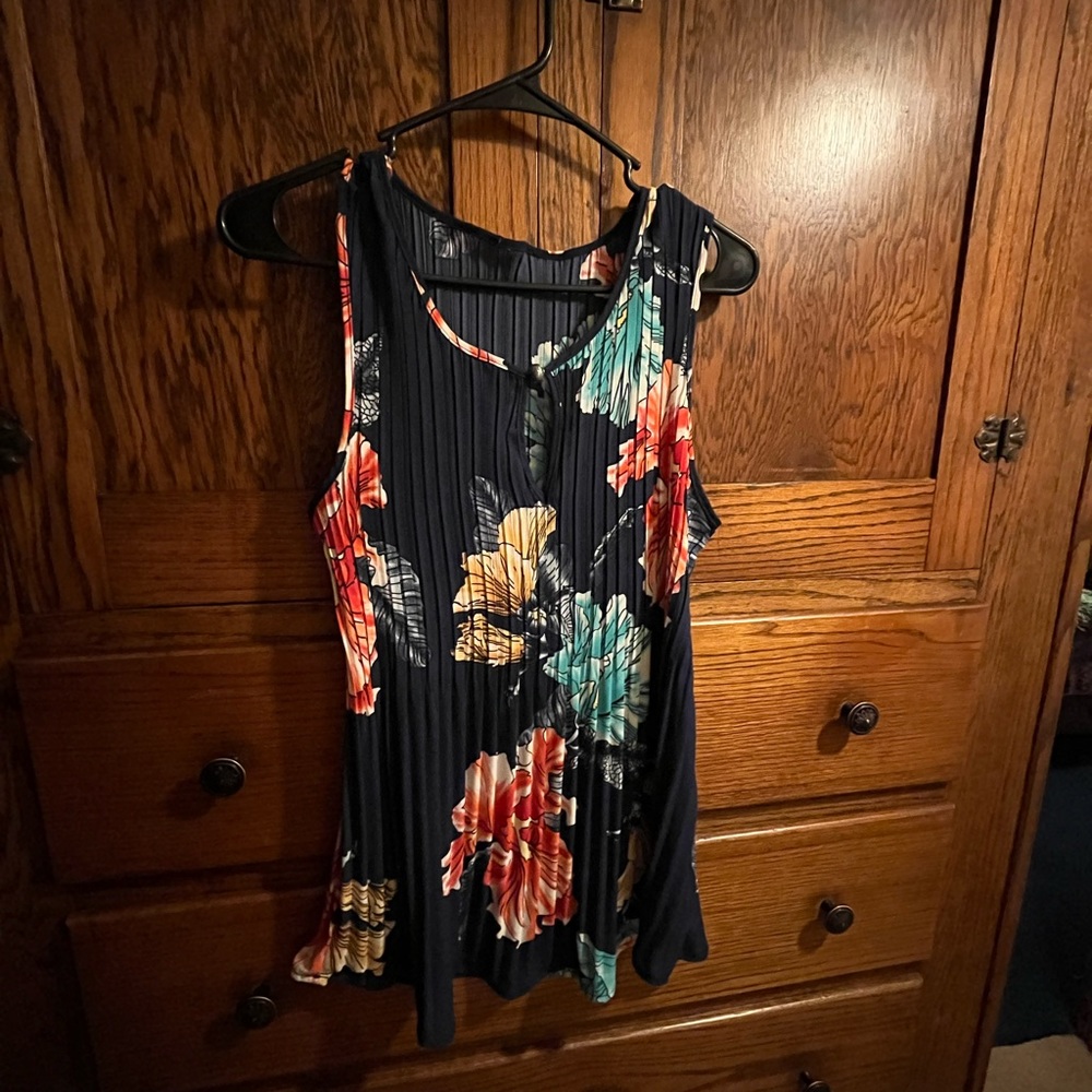 Blue Floral Dress Top